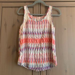 Multicolor Mossimo Tank with lace detail, sz L
